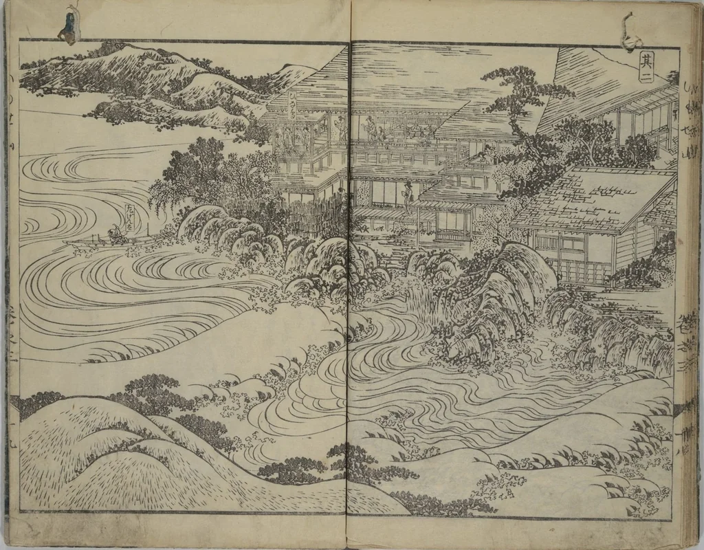 An illustration from The Mountains of Husband and Wife (Onyo imoseyama 阥阦妹背山), 1810, leaf 20