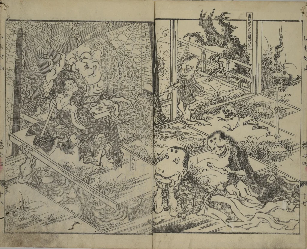 An illustration from The Mountains of Husband and Wife (Onyo imoseyama 阥阦妹背山), 1810, leaf 19
