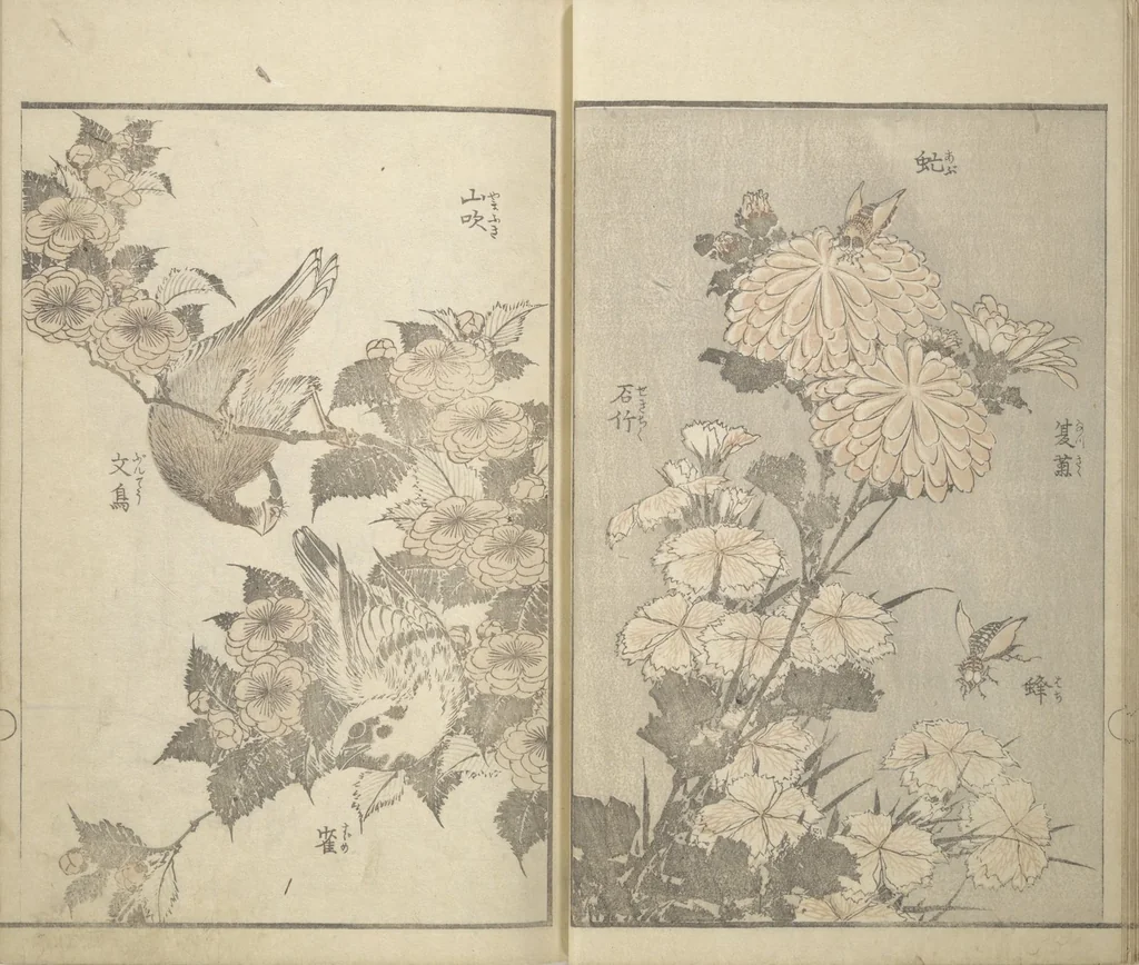 An illustration from Various Pictures by Hokusai (Hokusai soga 北斎麁画), 1820, leaf 14