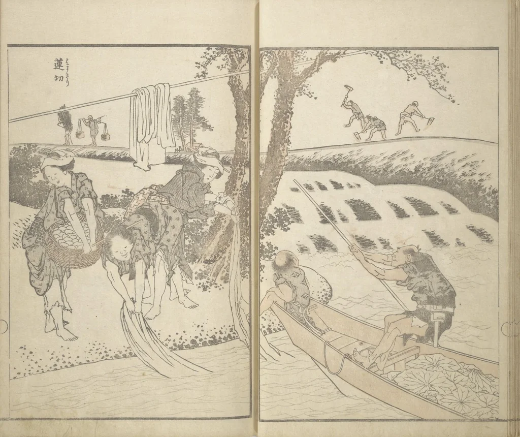 An illustration from Various Pictures by Hokusai (Hokusai soga 北斎麁画), 1820, leaf 20