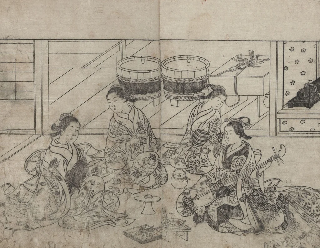 An illustration from The drawing manual: The Evergreens (Ehon Tokiwagusa 絵本常盤草) : [volumes 2-3], 1731, leaf 25