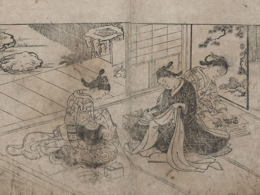 An illustration from The drawing manual: The Evergreens (Ehon Tokiwagusa 絵本常盤草) : [volumes 2-3], 1731, leaf 6