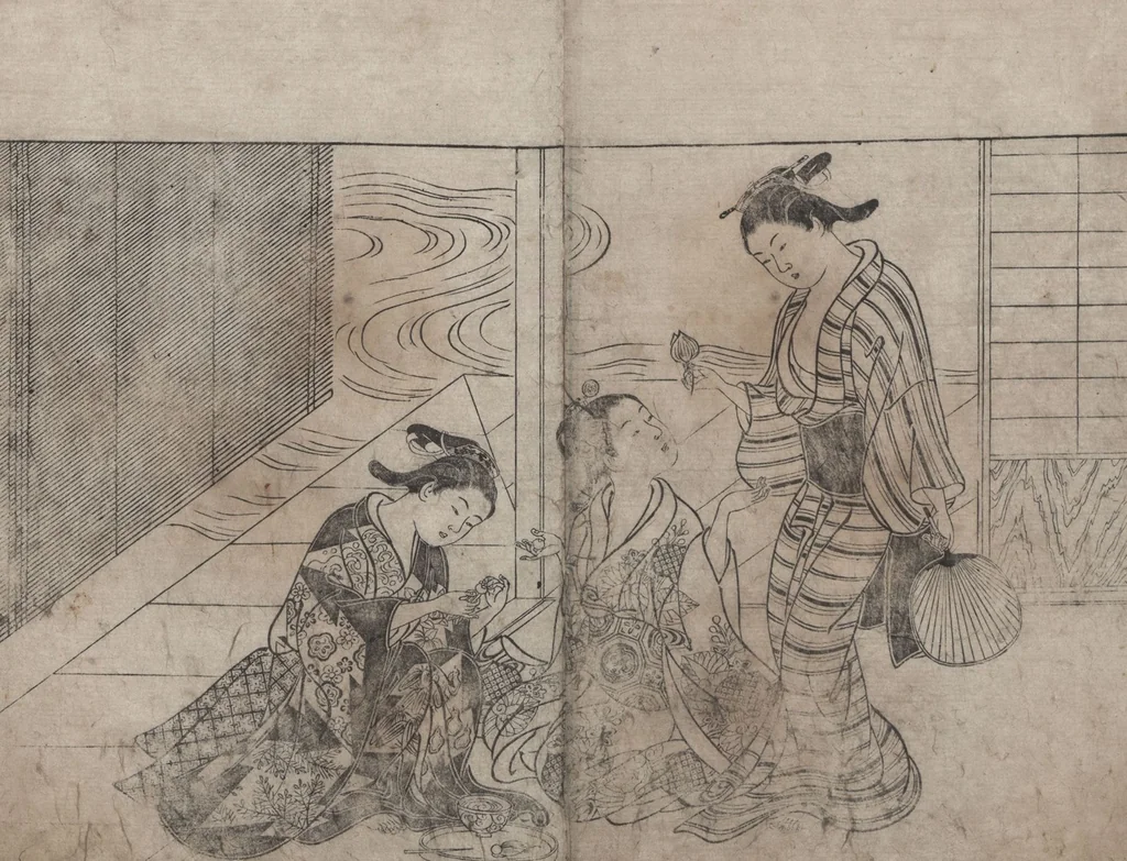 An illustration from The drawing manual: The Evergreens (Ehon Tokiwagusa 絵本常盤草) : [volumes 2-3], 1731, leaf 7