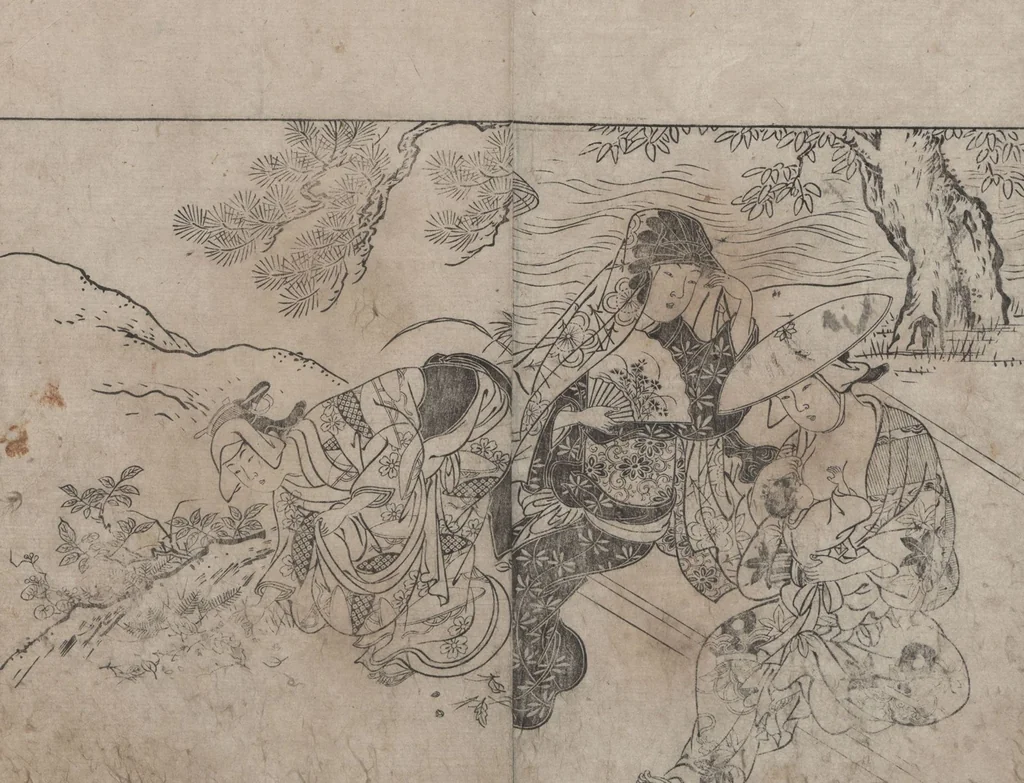 An illustration from The drawing manual: The Evergreens (Ehon Tokiwagusa 絵本常盤草) : [volumes 2-3], 1731, leaf 8