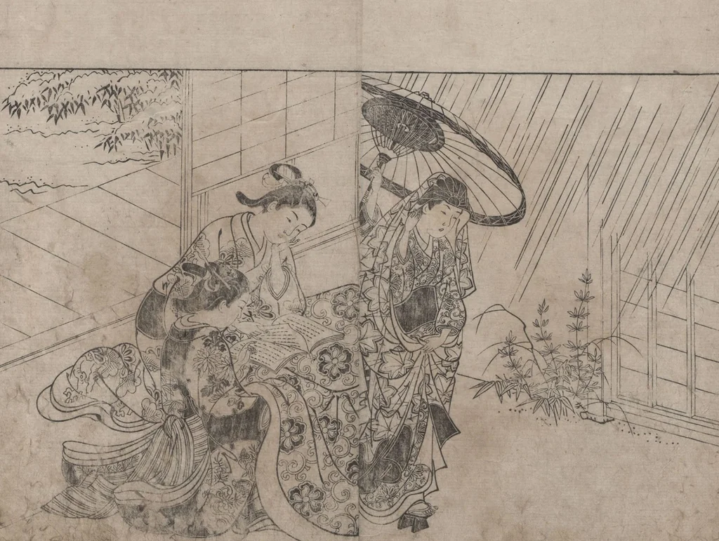 An illustration from The drawing manual: The Evergreens (Ehon Tokiwagusa 絵本常盤草) : [volumes 2-3], 1731, leaf 9