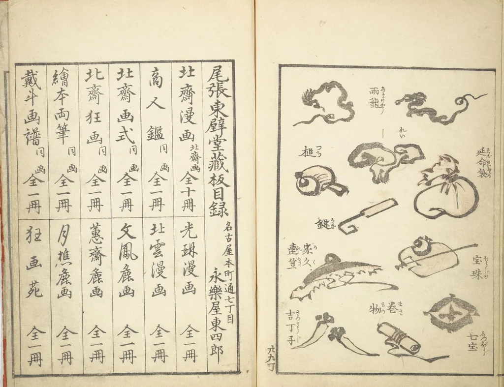 An illustration from Transmitting the Spirit, Revealing Form of Things: Picture Album of Drawings at One Stroke (Denshin kaishu ippitsu gafu 伝神開手 一筆画譜), 1823, leaf 31