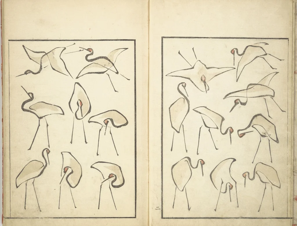 An illustration from Transmitting the Spirit, Revealing Form of Things: Picture Album of Drawings at One Stroke (Denshin kaishu ippitsu gafu 伝神開手 一筆画譜), 1823, leaf 4
