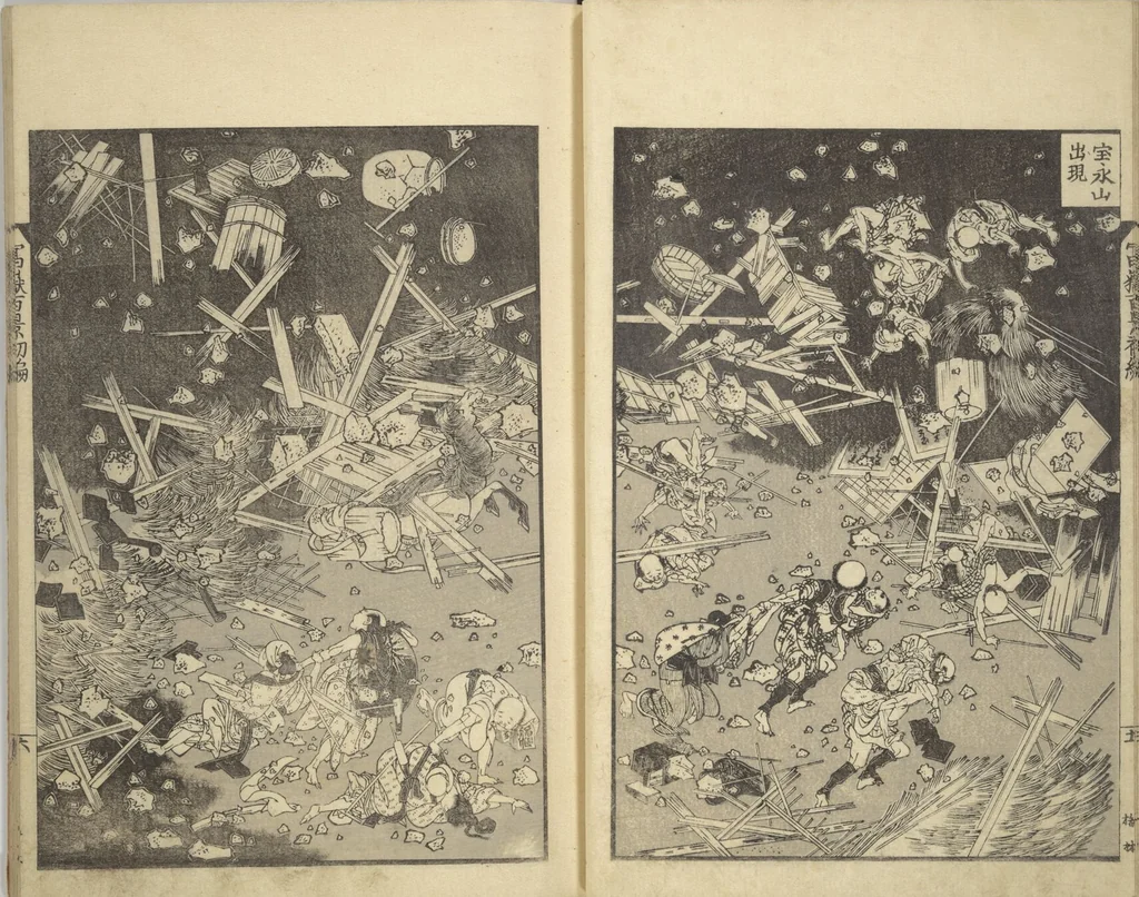 An illustration from One Hundred Views of Mount Fuji (Fugaku hyakkei 富嶽百景) : [volume 1], 1834, leaf 8
