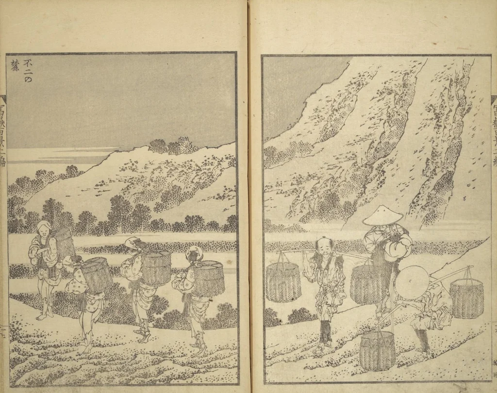 An illustration from One Hundred Views of Mount Fuji (Fugaku hyakkei 富嶽百景) : [volume 2], 1835, leaf 19
