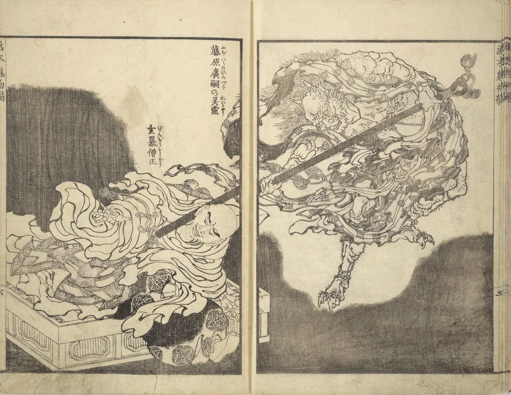 An illustration from Picture Book of Chinese and Japanese Warriors (Wakan ehon sakigake 和漢 絵本魁), 1836, leaf 8