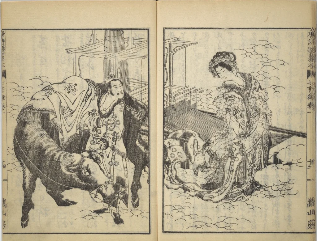 An illustration from Illustrated "Anthology of Tang-Dynasty Poems" in Five-Syllable Lines (Tōshisen ehon gogon ritsu hairitsu 画本唐詩選五言律排律), 1836, leaf 17