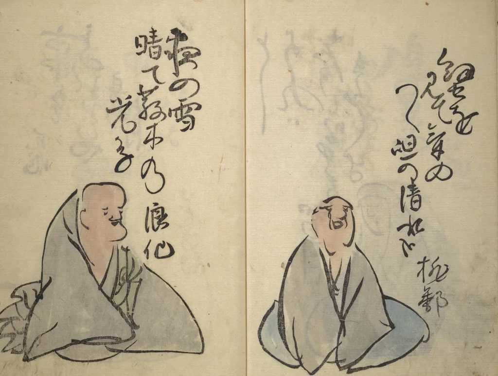 An illustration from The Thirty-six Immortals of Haikai Verse (Haikai sanjūrokkasen 俳諧三十六歌僊), 1799, leaf 12