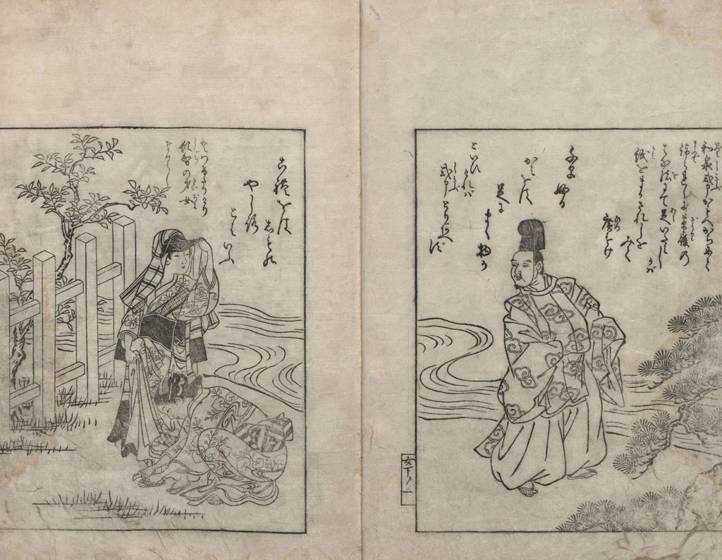 An illustration from Picture Book: Camellia (Ehon Himetsubaki 絵本女貞木) : [volume 3], 1745, leaf 3