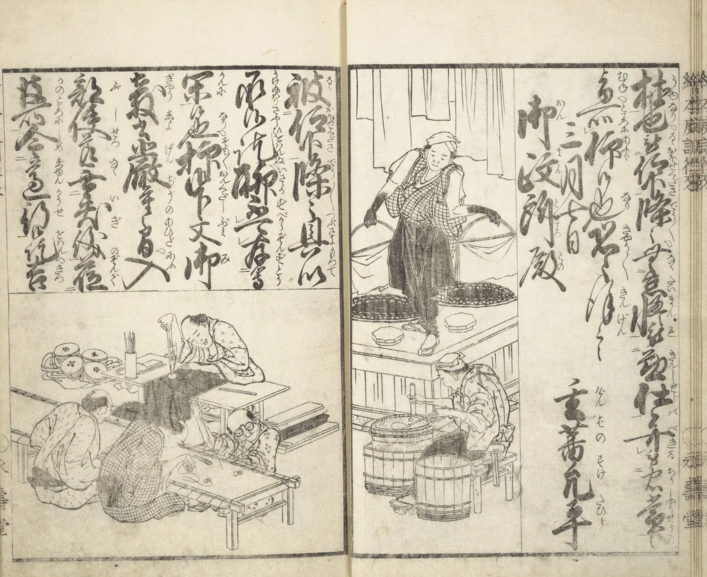 An illustration from A Picture Book on the Communication of Home Precepts part I (Ehon teikin ōrai shohen 絵本庭訓往来初編), 1828, leaf 20