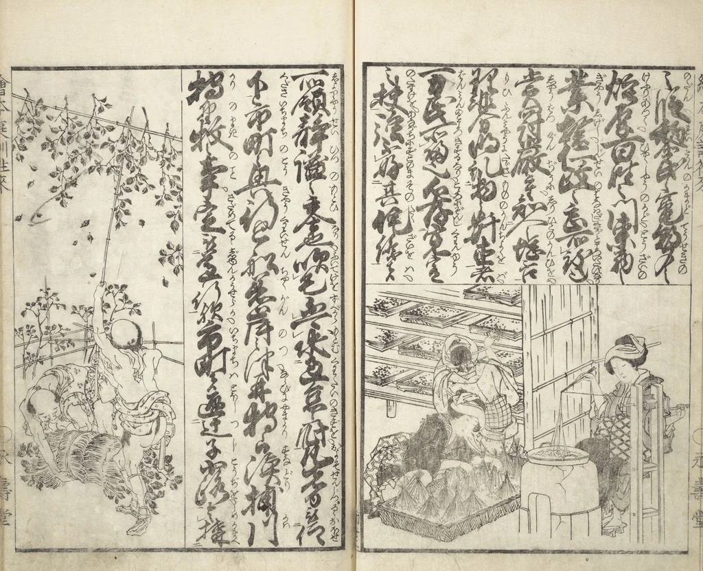 An illustration from A Picture Book on the Communication of Home Precepts part I (Ehon teikin ōrai shohen 絵本庭訓往来初編), 1828, leaf 25