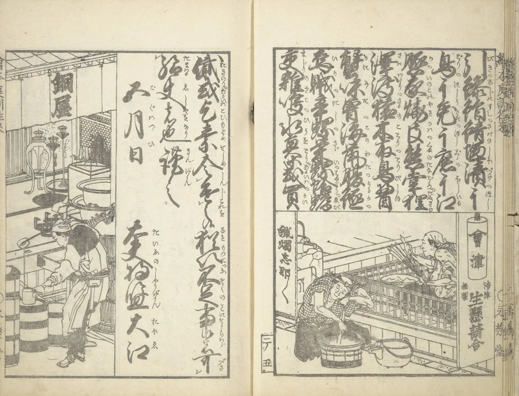 An illustration from A Picture Book on the Communication of Home Precepts part II (Ehon teikin ōrai nihen 絵本庭訓往来二編), 1830, leaf 9
