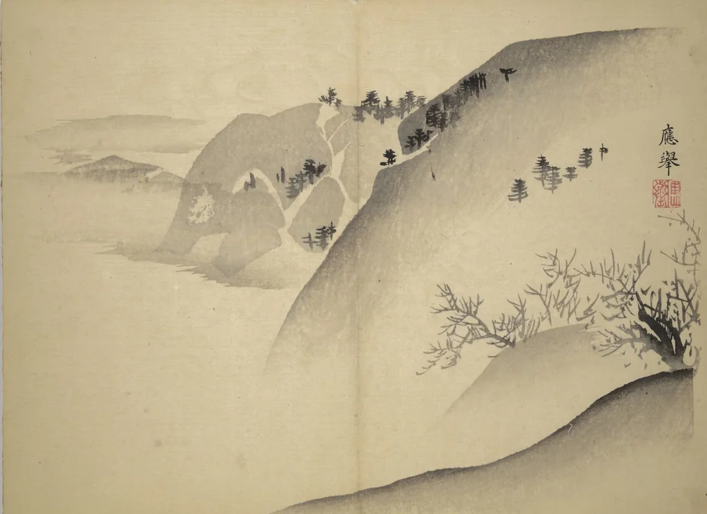 An illustration from Ōkyō Picture Album (Ōkyo gafu), 1833, leaf 28