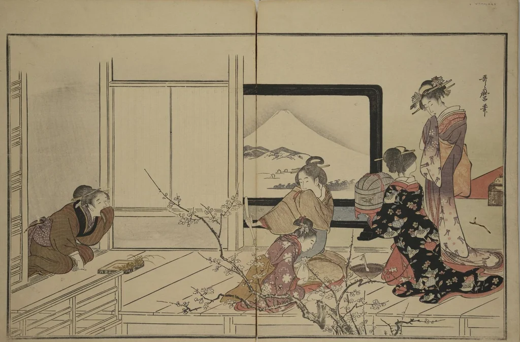 An illustration from Men’s Stomping Dances (Otoko tōka), 1798, leaf 28