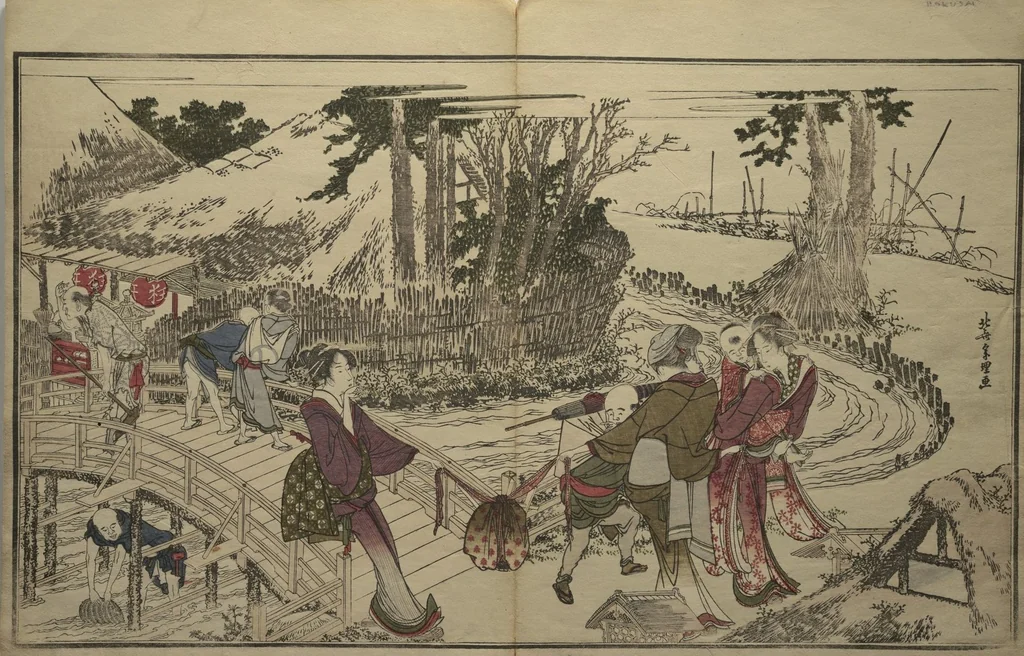 An illustration from Men’s Stomping Dances (Otoko tōka), 1798, leaf 37