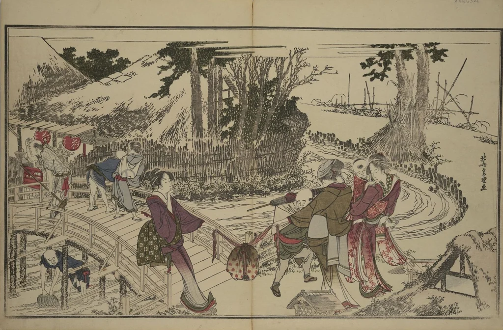 An illustration from Men’s Stomping Dances (Otoko tōka), 1798, leaf 38
