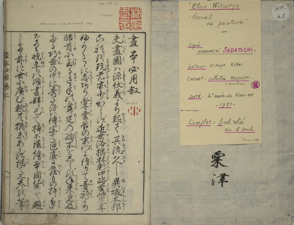An illustration from A Picture Book on the Study of Paintings (Ehon hitsuryō), 1751, leaf 2