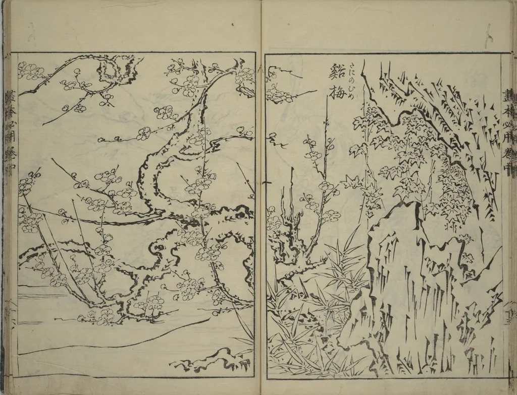 An illustration from A Picture Book on the Study of Paintings (Ehon hitsuryō), 1751, leaf 35