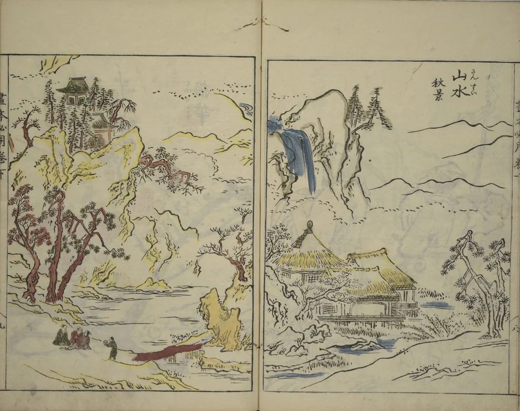 An illustration from A Picture Book on the Study of Paintings (Ehon hitsuryō), 1751, leaf 44