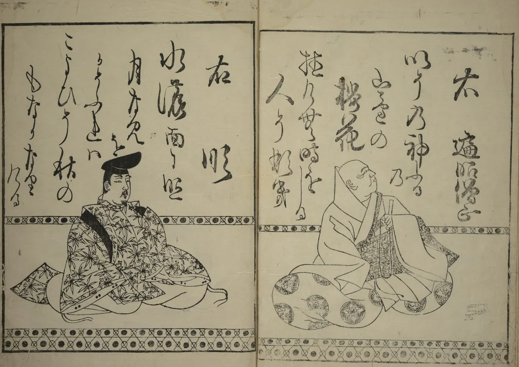 An illustration from Waka Poems of the Thirty-six Immortals of Poetry (Waka sanjūrokkasen), 1610, leaf 14