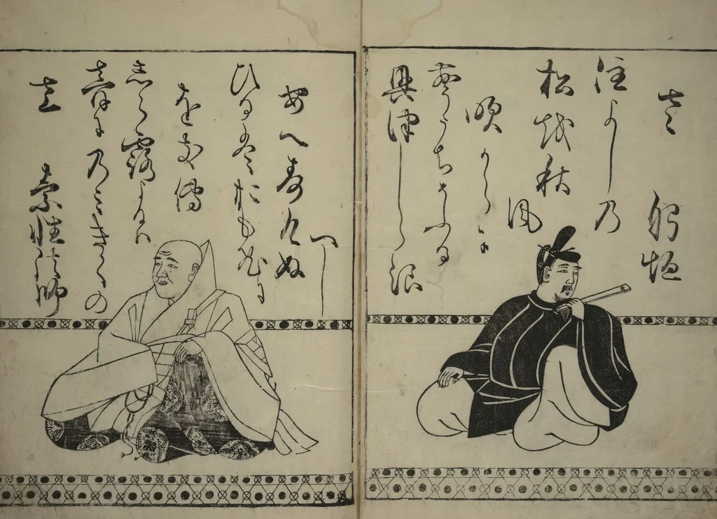 An illustration from Waka Poems of the Thirty-six Immortals of Poetry (Waka sanjūrokkasen), 1610, leaf 4