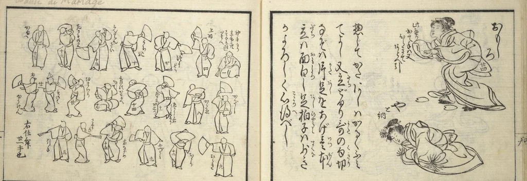 An illustration from Teach Yourself How to Dance (Odori hitori keiko), 1814, leaf 12