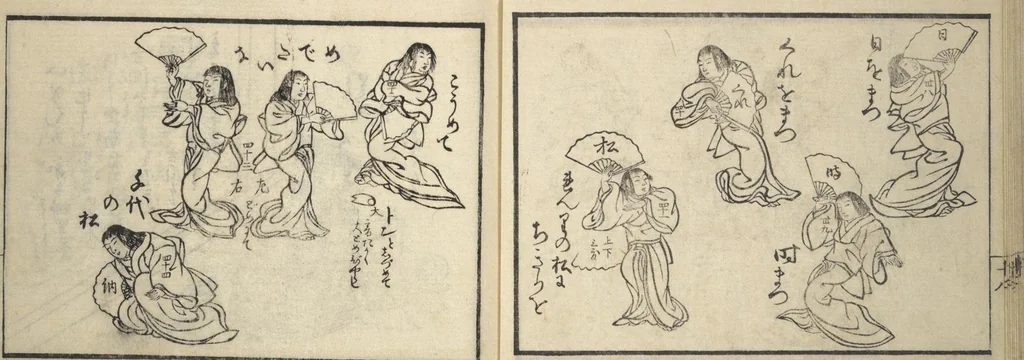 An illustration from Teach Yourself How to Dance (Odori hitori keiko), 1814, leaf 21