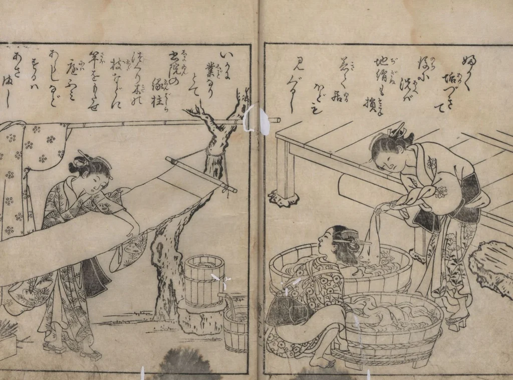 An illustration from True Reflections on the Life and Manners of a Woman (Ehon Masukagami 絵本十寸鏡) : [volumes 1-3], 1748, leaf 11