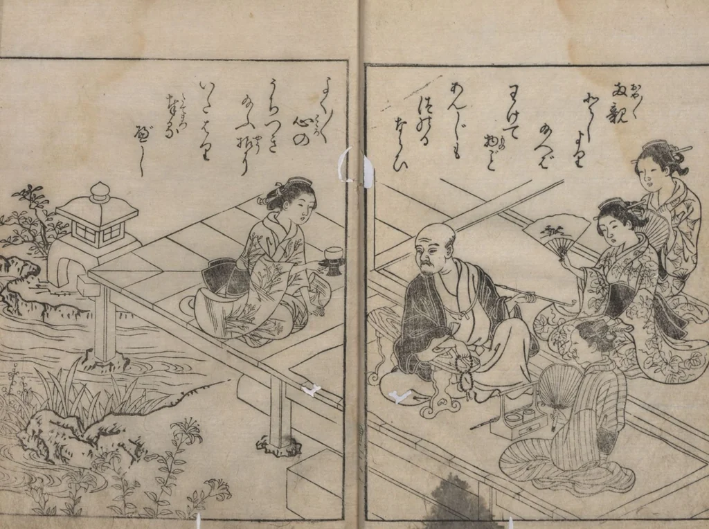 An illustration from True Reflections on the Life and Manners of a Woman (Ehon Masukagami 絵本十寸鏡) : [volumes 1-3], 1748, leaf 13