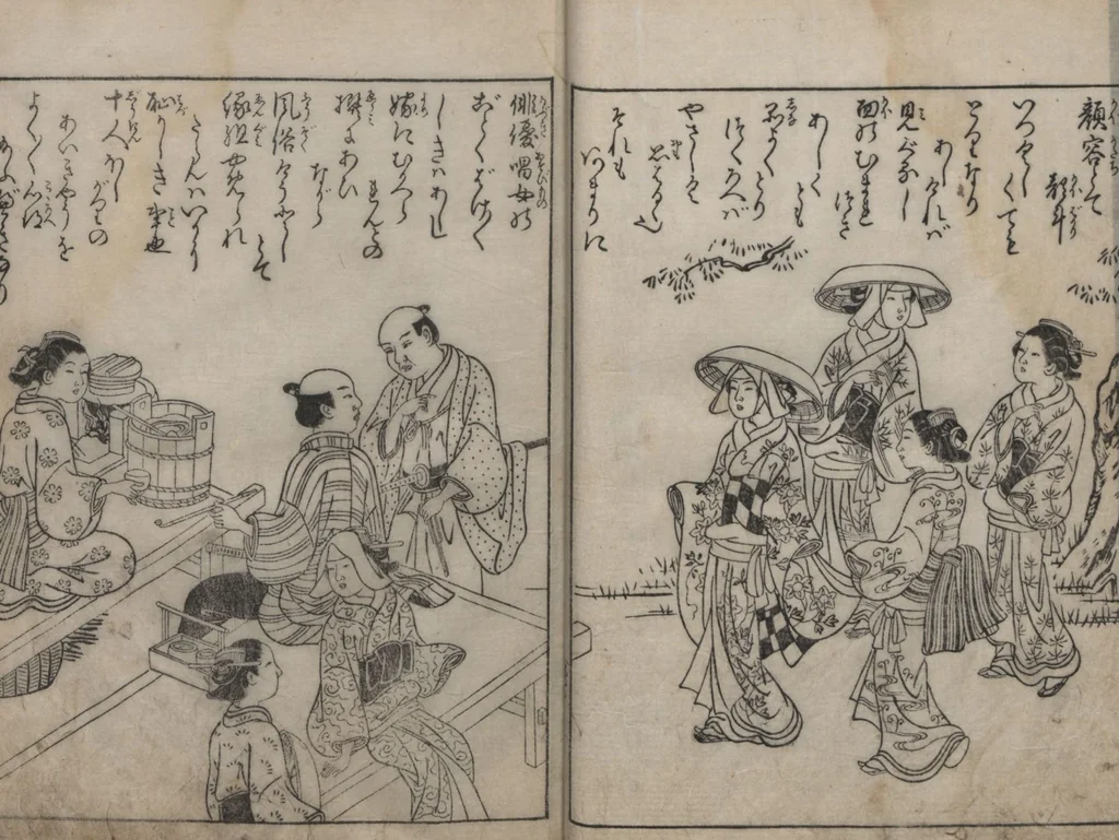 An illustration from True Reflections on the Life and Manners of a Woman (Ehon Masukagami 絵本十寸鏡) : [volumes 1-3], 1748, leaf 18