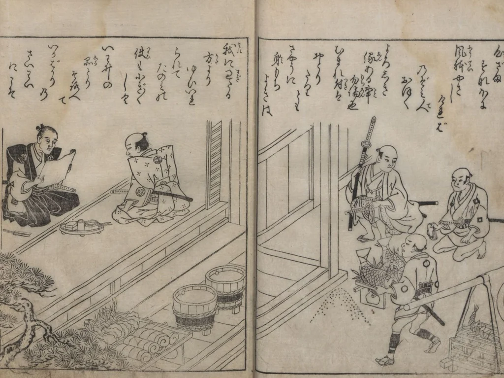 An illustration from True Reflections on the Life and Manners of a Woman (Ehon Masukagami 絵本十寸鏡) : [volumes 1-3], 1748, leaf 19