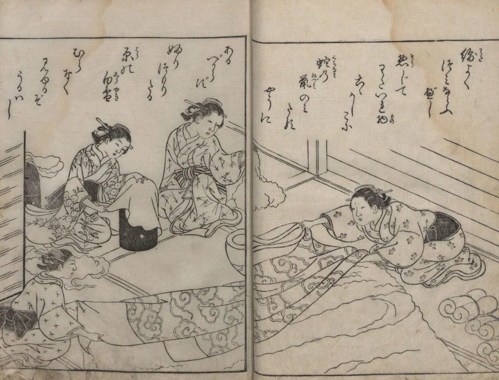 An illustration from True Reflections on the Life and Manners of a Woman (Ehon Masukagami 絵本十寸鏡) : [volumes 1-3], 1748, leaf 23