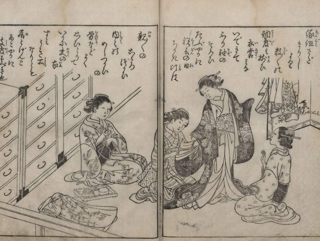 An illustration from True Reflections on the Life and Manners of a Woman (Ehon Masukagami 絵本十寸鏡) : [volumes 1-3], 1748, leaf 25