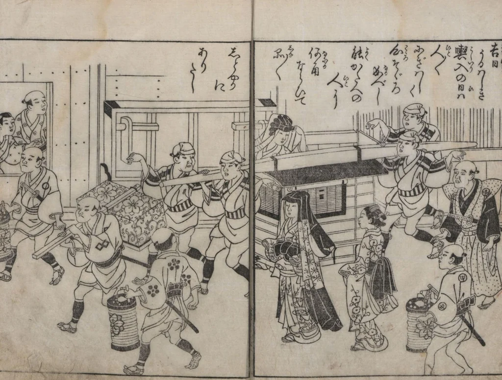 An illustration from True Reflections on the Life and Manners of a Woman (Ehon Masukagami 絵本十寸鏡) : [volumes 1-3], 1748, leaf 26