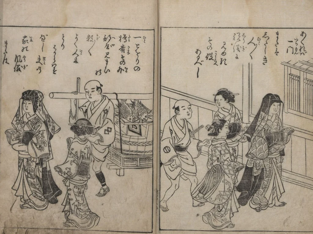 An illustration from True Reflections on the Life and Manners of a Woman (Ehon Masukagami 絵本十寸鏡) : [volumes 1-3], 1748, leaf 29