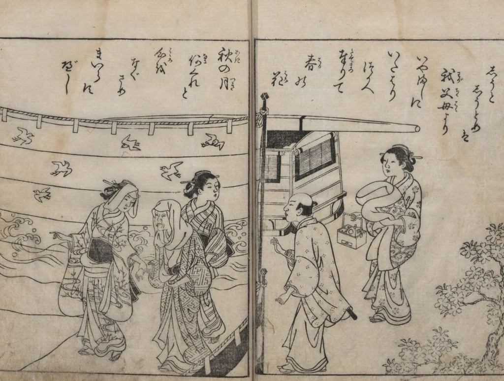 An illustration from True Reflections on the Life and Manners of a Woman (Ehon Masukagami 絵本十寸鏡) : [volumes 1-3], 1748, leaf 34