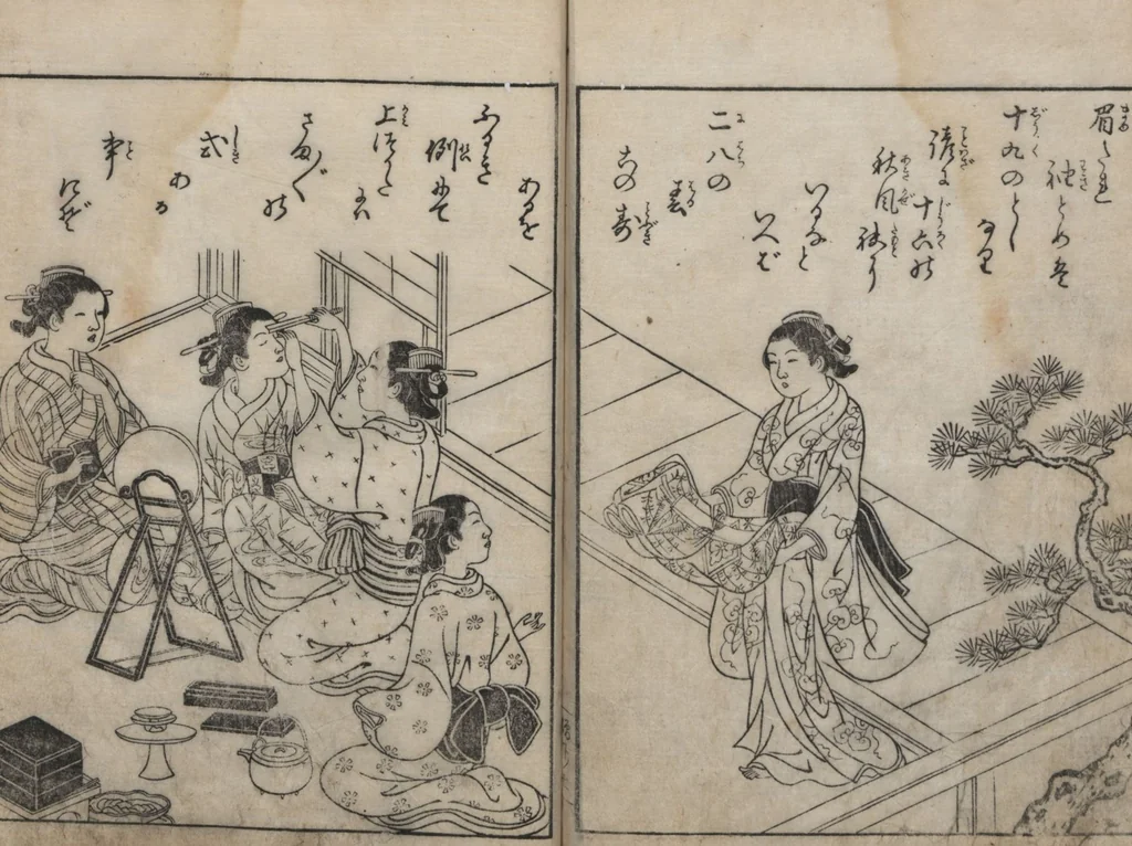 An illustration from True Reflections on the Life and Manners of a Woman (Ehon Masukagami 絵本十寸鏡) : [volumes 1-3], 1748, leaf 36