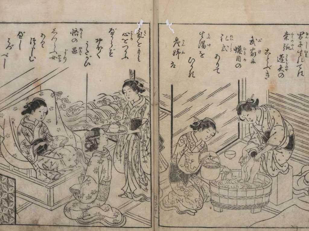 An illustration from True Reflections on the Life and Manners of a Woman (Ehon Masukagami 絵本十寸鏡) : [volumes 1-3], 1748, leaf 39