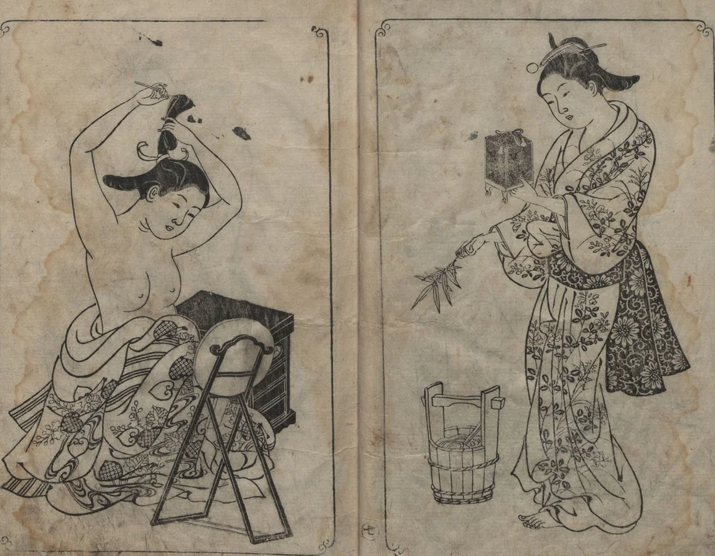 An illustration from Picture Book: Mount Asaka (Ehon Asakayama 絵本浅香山), 1739, leaf 9