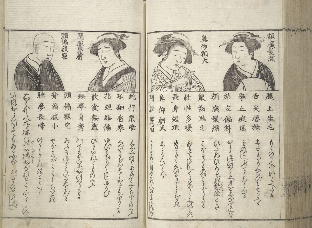 An illustration from Erotica; Compendium Guide to the Brothels of Osaka (Keiryaku ōzassho gyokumon taisei), 1770, leaf 62