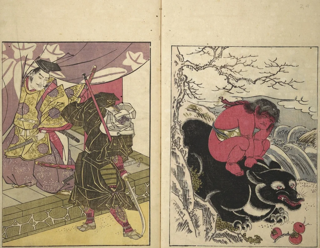 An illustration from Picture Book of the Warriors' Sandals (Ehon musha waraji), 1787, leaf 10