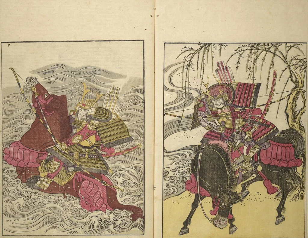An illustration from Picture Book of the Warriors' Sandals (Ehon musha waraji), 1787, leaf 11