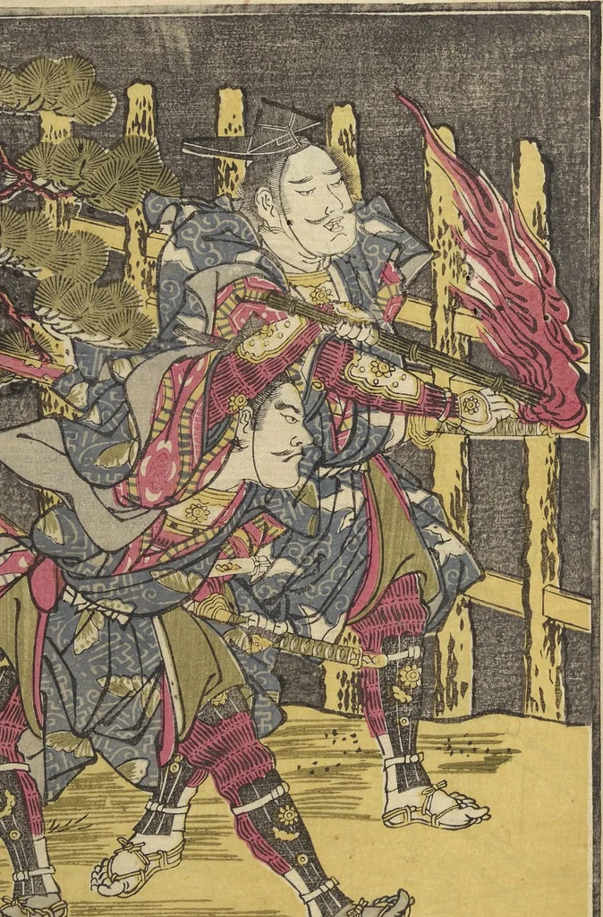 An illustration from Picture Book of the Warriors' Sandals (Ehon musha waraji), 1787, leaf 5