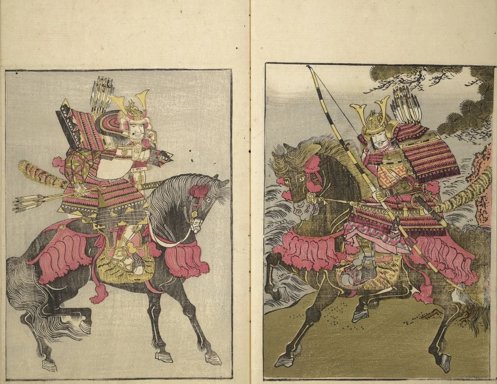 An illustration from Picture Book of the Warriors' Sandals (Ehon musha waraji), 1787, leaf 8