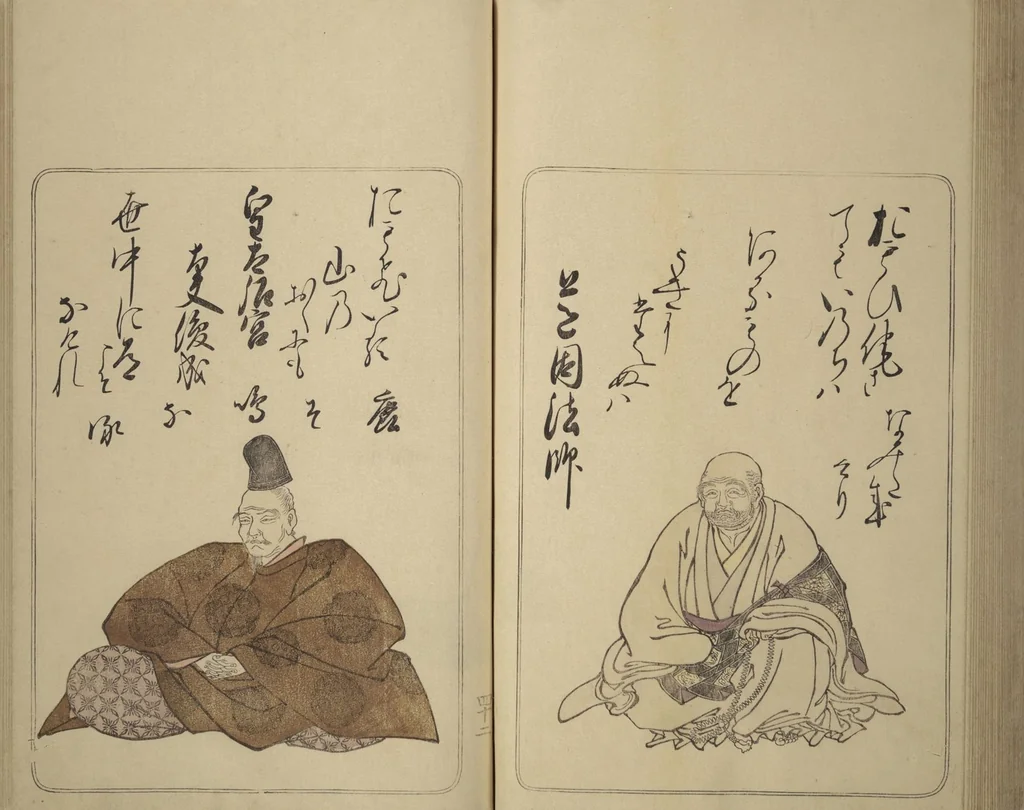An illustration from Eastern Brocade of One Hundred Poems by One Hundred Poets (Nishiki hyakunin isshu azuma-ori), 1775, leaf 51