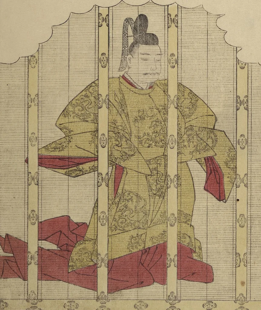 An illustration from Eastern Brocade of One Hundred Poems by One Hundred Poets (Nishiki hyakunin isshu azuma-ori), 1775, leaf 9